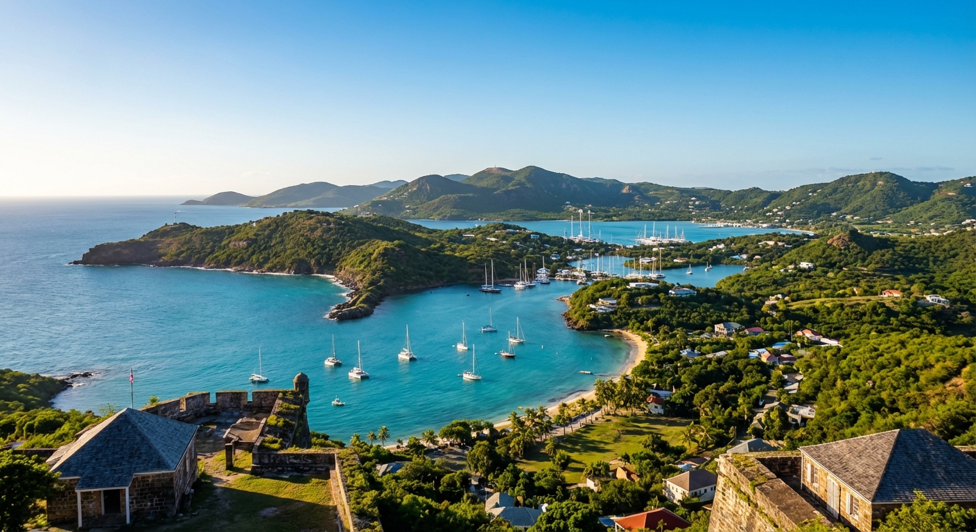 Travel guide cover for Antigua and Barbuda